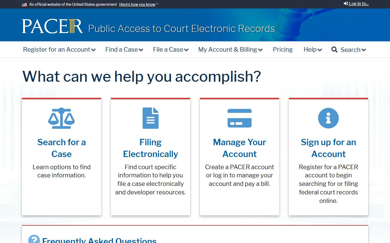 PACER federal docket tool for Westchester County cases near the Supreme Court
